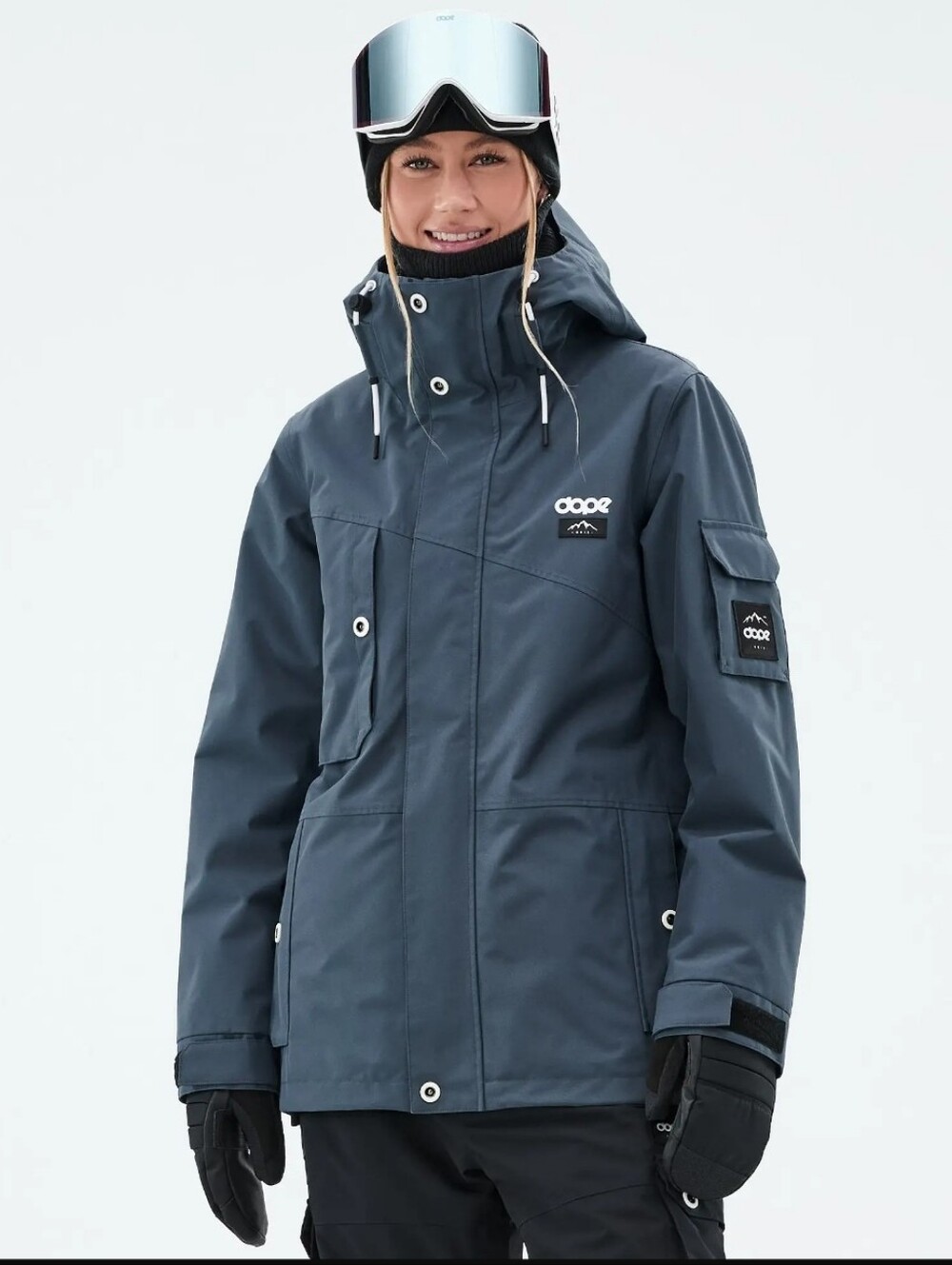 Dope Adept W ski snowboard jacket in a blue steel XS